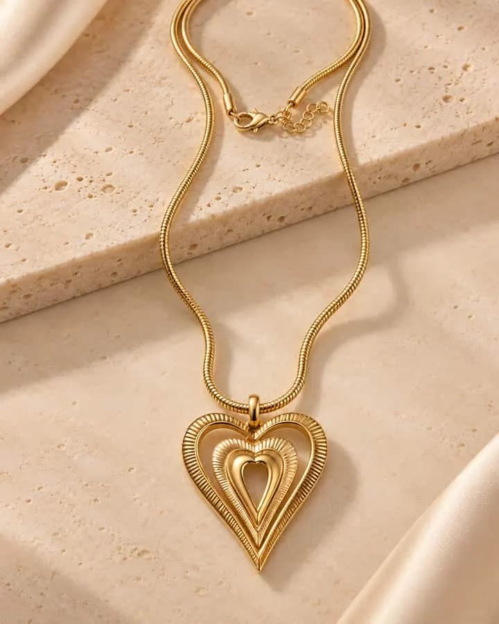 Collar Corazón Calado